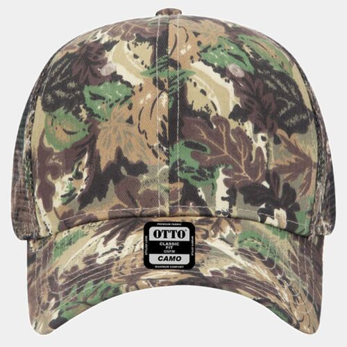 OTTO CAP® Camouflage 6 Panel Mid Profile Mesh Back Trucker Hat Thumbnail