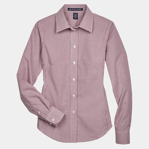 Women's Crown Collection® Gingham Check Woven Dress Shirt Thumbnail