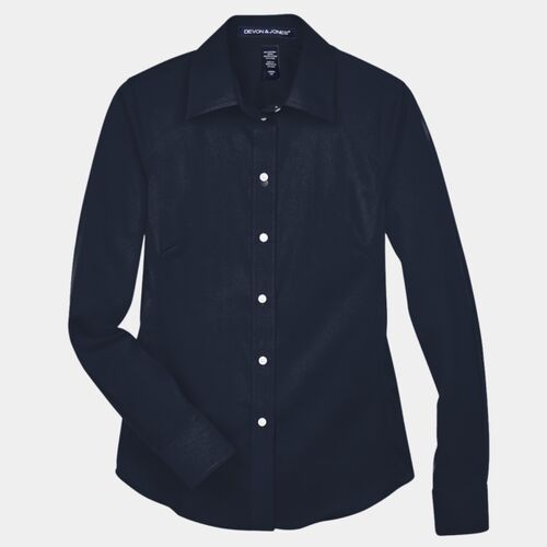 Women's Crown Collection® Solid Stretch Twill Woven Dress Shirt Thumbnail
