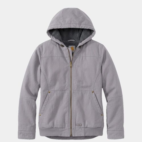 Women's Sherpa-Lined Twill Hooded Jacket Thumbnail