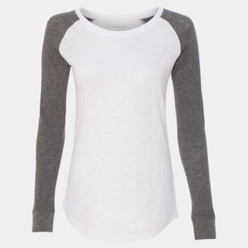 Women’s Preppy Patch Slub Long Sleeve T-Shirt Thumbnail