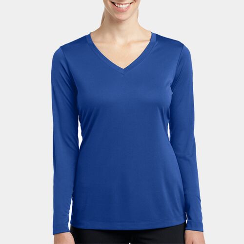 Ladies Long Sleeve PosiCharge ® Competitor V Neck Tee Thumbnail