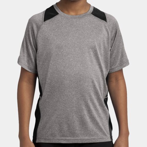 Sport Tek Youth Heather Colorblock Contender  Tee YST361 Youth Heather Colorblock Contender  Tee Thumbnail