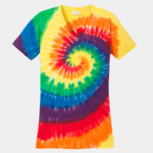 Port & Company Ladies Tie Dye V Neck Tee LPC147V Ladies Tie Dye V Neck Tee Thumbnail