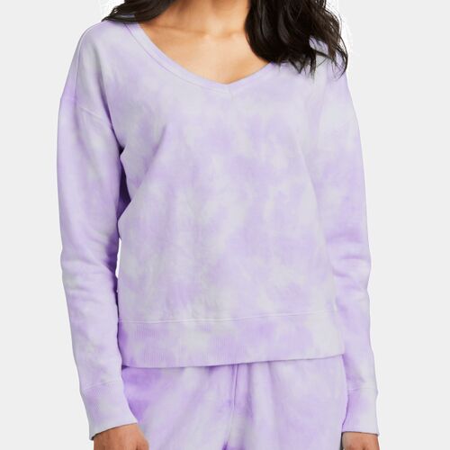 Ladies Beach Wash ® Cloud Tie Dye V Neck Sweatshirt Thumbnail